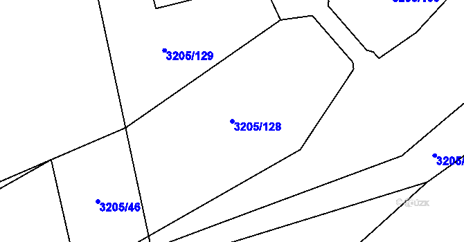 Parcela st. 3205/128 v KÚ Kylešovice, Katastrální mapa