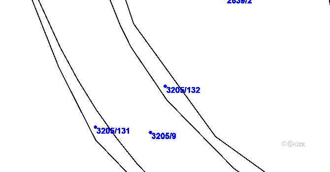 Parcela st. 3205/132 v KÚ Kylešovice, Katastrální mapa