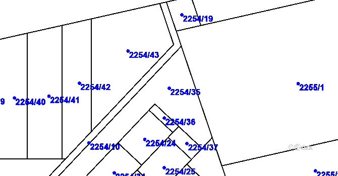 Parcela st. 2254/35 v KÚ Kylešovice, Katastrální mapa