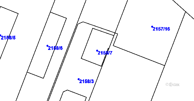Parcela st. 2158/7 v KÚ Kylešovice, Katastrální mapa