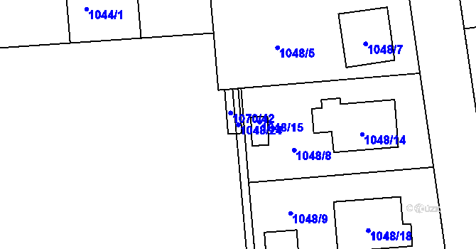Parcela st. 1048/24 v KÚ Kylešovice, Katastrální mapa