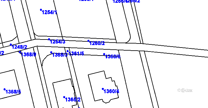 Parcela st. 1360/6 v KÚ Kylešovice, Katastrální mapa