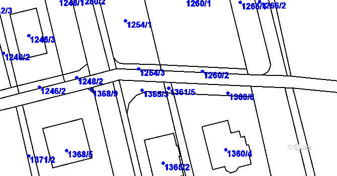 Parcela st. 1361/5 v KÚ Kylešovice, Katastrální mapa