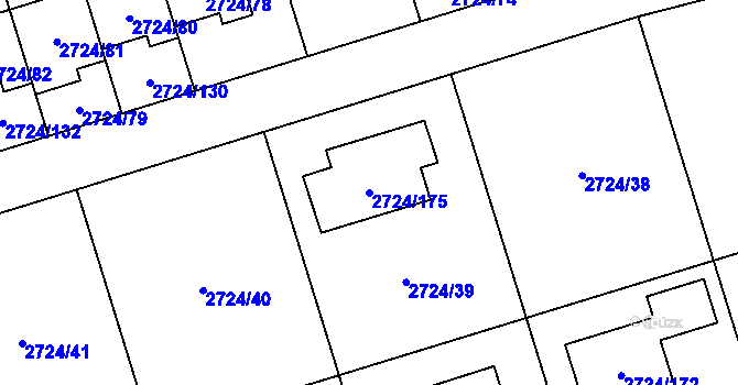 Parcela st. 2724/175 v KÚ Kylešovice, Katastrální mapa