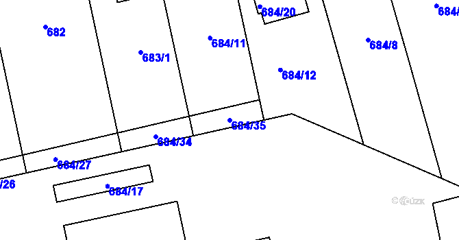 Parcela st. 684/35 v KÚ Kylešovice, Katastrální mapa