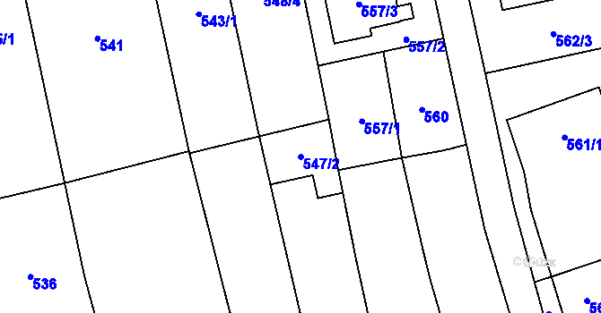 Parcela st. 547/2 v KÚ Kylešovice, Katastrální mapa