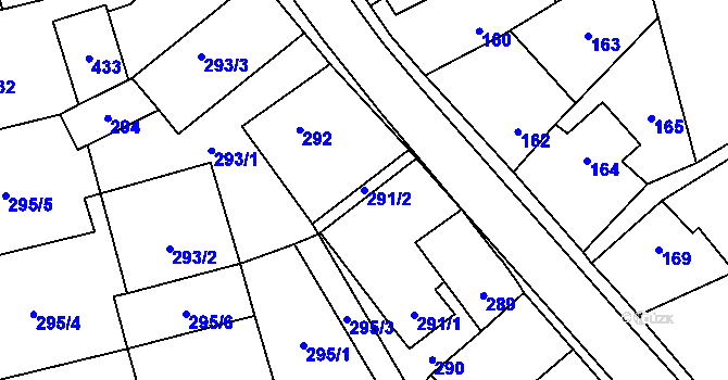 Parcela st. 291/2 v KÚ Kylešovice, Katastrální mapa