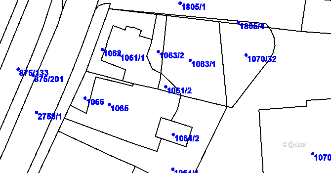 Parcela st. 1061/2 v KÚ Kylešovice, Katastrální mapa