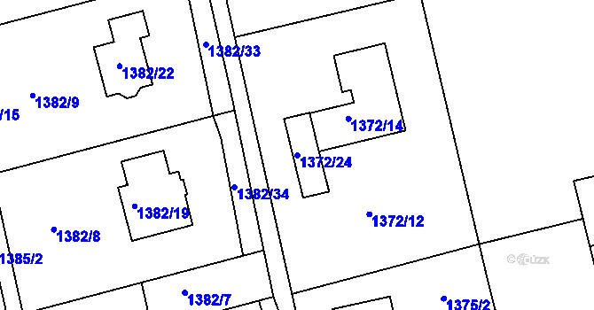 Parcela st. 1372/24 v KÚ Kylešovice, Katastrální mapa
