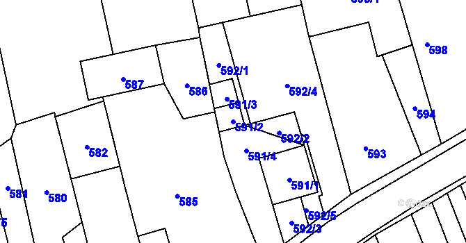 Parcela st. 591/2 v KÚ Kylešovice, Katastrální mapa