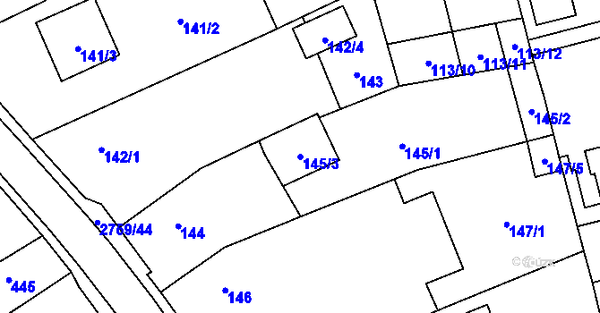 Parcela st. 145/3 v KÚ Kylešovice, Katastrální mapa