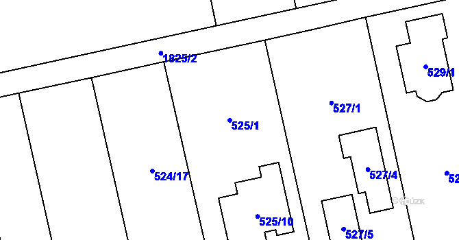 Parcela st. 525/1 v KÚ Kylešovice, Katastrální mapa