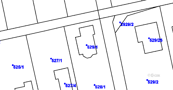 Parcela st. 529/1 v KÚ Kylešovice, Katastrální mapa