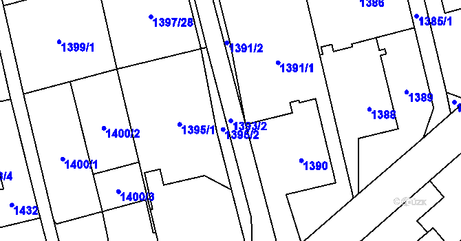 Parcela st. 1393/2 v KÚ Kylešovice, Katastrální mapa
