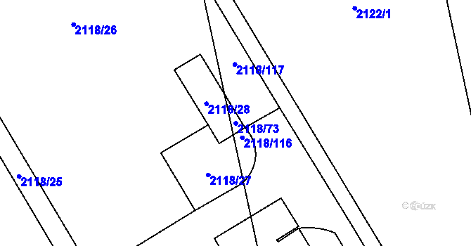 Parcela st. 2118/73 v KÚ Kylešovice, Katastrální mapa