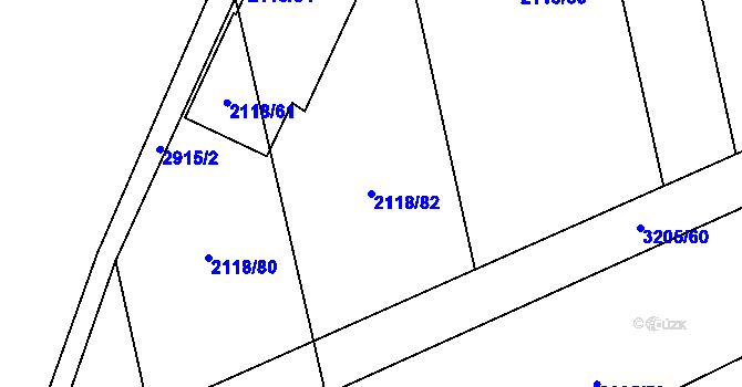 Parcela st. 2118/82 v KÚ Kylešovice, Katastrální mapa