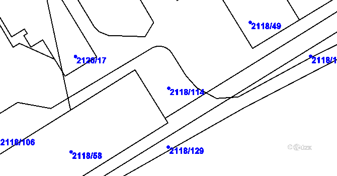 Parcela st. 2118/114 v KÚ Kylešovice, Katastrální mapa