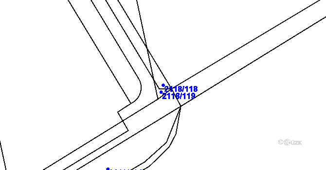 Parcela st. 2118/118 v KÚ Kylešovice, Katastrální mapa