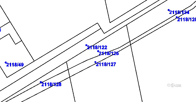 Parcela st. 2118/126 v KÚ Kylešovice, Katastrální mapa