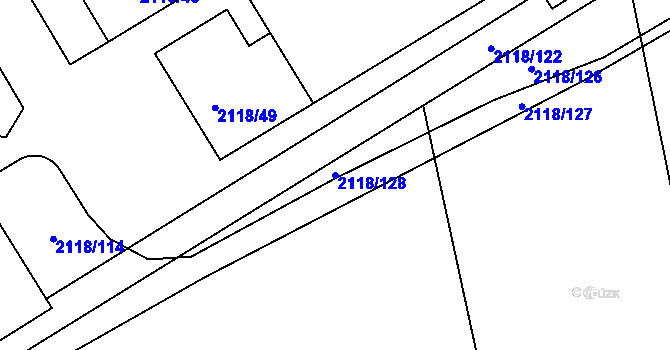 Parcela st. 2118/128 v KÚ Kylešovice, Katastrální mapa