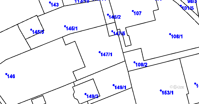 Parcela st. 147/1 v KÚ Kylešovice, Katastrální mapa