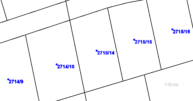 Parcela st. 2715/14 v KÚ Kylešovice, Katastrální mapa