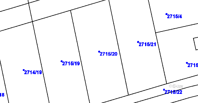 Parcela st. 2715/20 v KÚ Kylešovice, Katastrální mapa