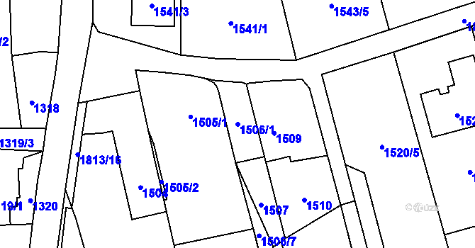 Parcela st. 1506/1 v KÚ Kylešovice, Katastrální mapa