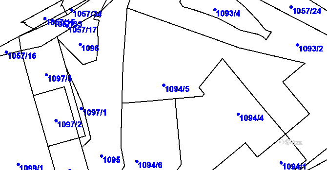 Parcela st. 1094/5 v KÚ Komárov u Opavy, Katastrální mapa