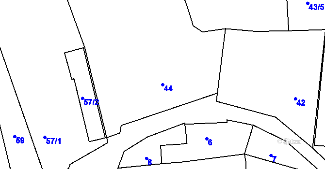 Parcela st. 44 v KÚ Komárov u Opavy, Katastrální mapa