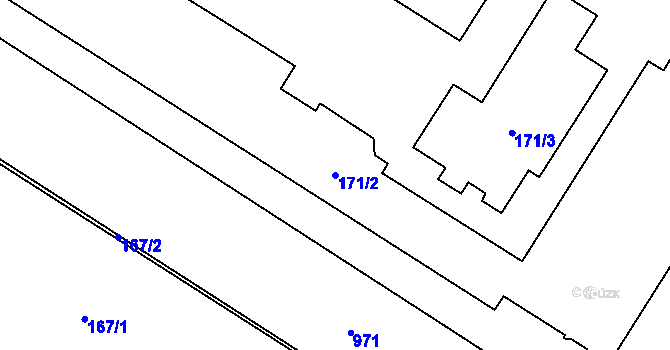Parcela st. 171/2 v KÚ Komárov u Opavy, Katastrální mapa