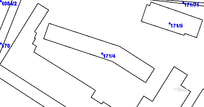 Parcela st. 171/4 v KÚ Komárov u Opavy, Katastrální mapa