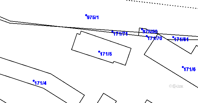Parcela st. 171/5 v KÚ Komárov u Opavy, Katastrální mapa