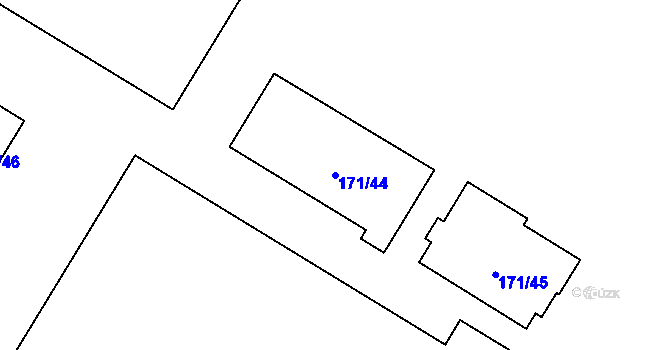Parcela st. 171/44 v KÚ Komárov u Opavy, Katastrální mapa