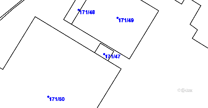 Parcela st. 171/47 v KÚ Komárov u Opavy, Katastrální mapa