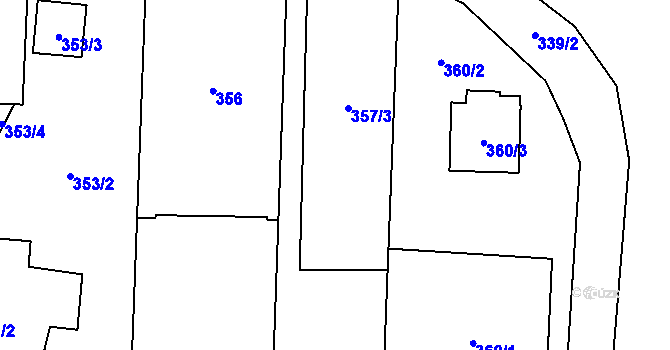 Parcela st. 357 v KÚ Komárov u Opavy, Katastrální mapa