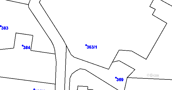 Parcela st. 363/1 v KÚ Komárov u Opavy, Katastrální mapa