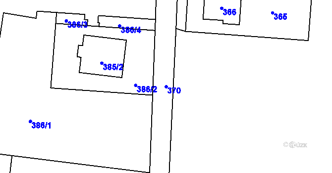Parcela st. 370 v KÚ Komárov u Opavy, Katastrální mapa
