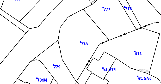 Parcela st. 778 v KÚ Komárov u Opavy, Katastrální mapa