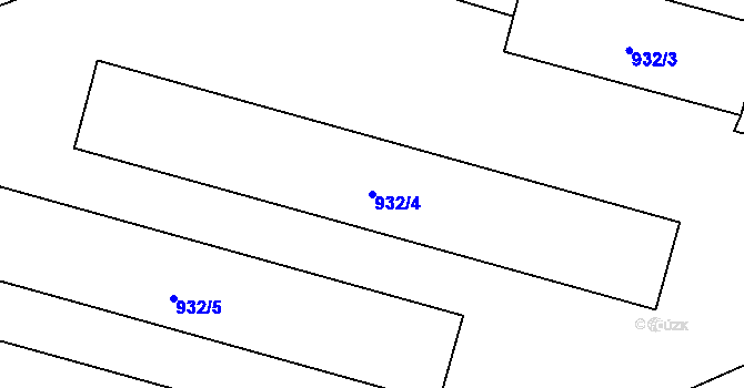 Parcela st. 932/4 v KÚ Komárov u Opavy, Katastrální mapa