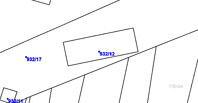Parcela st. 932/12 v KÚ Komárov u Opavy, Katastrální mapa