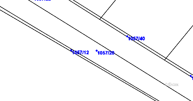Parcela st. 1057/20 v KÚ Komárov u Opavy, Katastrální mapa