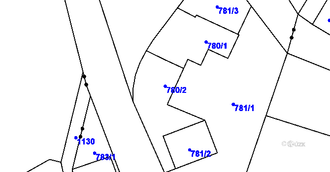 Parcela st. 780/2 v KÚ Komárov u Opavy, Katastrální mapa