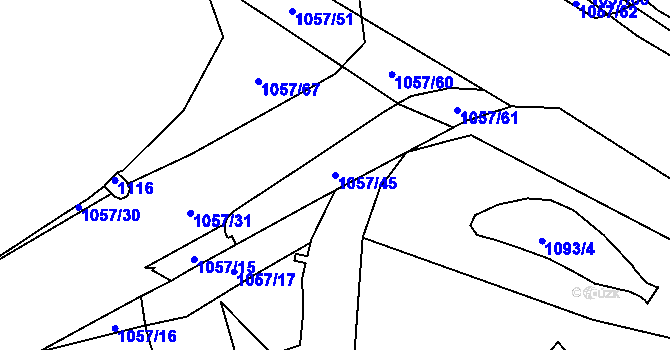 Parcela st. 1057/45 v KÚ Komárov u Opavy, Katastrální mapa