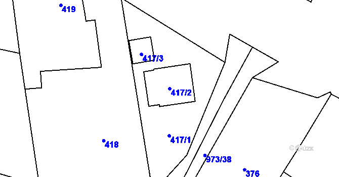 Parcela st. 417/2 v KÚ Komárov u Opavy, Katastrální mapa
