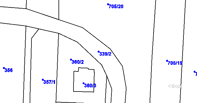 Parcela st. 339/2 v KÚ Komárov u Opavy, Katastrální mapa