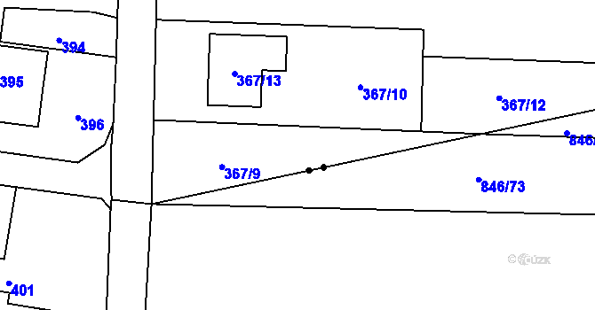 Parcela st. 367/6 v KÚ Komárov u Opavy, Katastrální mapa