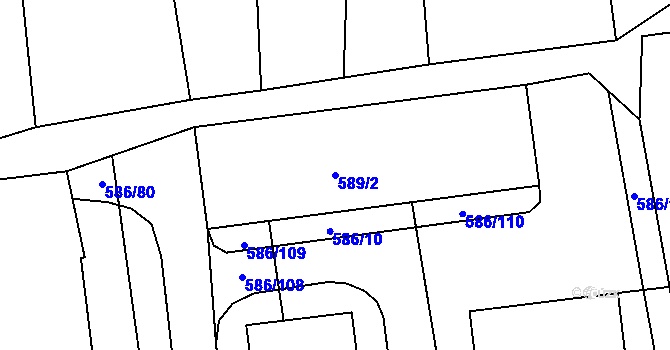 Parcela st. 589/2 v KÚ Komárov u Opavy, Katastrální mapa