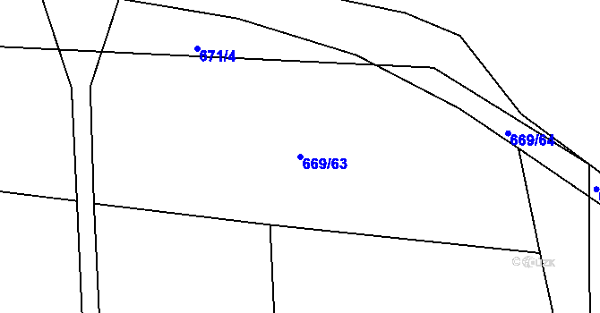 Parcela st. 669/63 v KÚ Komárov u Opavy, Katastrální mapa