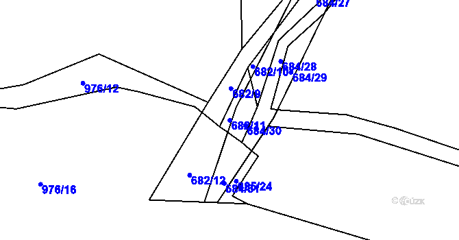 Parcela st. 682/11 v KÚ Komárov u Opavy, Katastrální mapa
